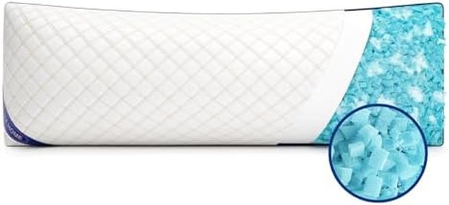 YZ HOME Long Body Pillow for Adults - Firm Body Pillow Insert with Shredded Blue Memory Foam, Adjustable Height, Soft Support for Side Sleeping, Pregnant Women, Washable (20x54 Inch, White)