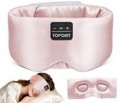 TOPOINT 3D Silk Bluetooth Sleep Mask Headphones, Mulberry Silk Eye Mask with Ultra-Thin Wireless Speakers, Bluetooth 5.4 Sleeping Headphones for Side Sleepers, Music Sleep Mask Gifts for Men Women