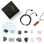 Aquarius Healing Crystals - Crystals and Stones - Spiritual Gifts for Women - Zodiac Signs - Birthstone Crystals Set - Crystal Energy - Horoscope Gifts - Good Luck Crystals - Aquarius Crystals