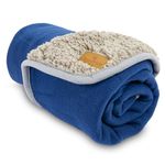 PawPride Dog Blanket – Super Soft Dog Blankets Large Washable - Fluffy Pet Blankets for Dogs Sherpa Textured Puppy Blanket – Large Size 80cm x 100cm (Blue)