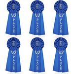 Blue Award Ribbon, 1st Place Award Ribbons Rosette Ribbon Grand Prize Ribbon Winner Victory Ribbon Deluxe Recognition Ribbons for Classroom, Competition and Sports Events (6 Packs)