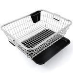 SR Stainless Steel Basket for Utensils Dish Drainer Kitchen Organizer | After Wash Utensils Basket/Dish Drying Rack Suitable for All Utensils, Crockery, Plates & Bowl with Spoon Holder (22x16x9 in)