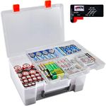 Battery Storage Organizer Holder with Battery Tester Checker, 120+ Storage Containers Box Case Fits for AA AAA 9V C D Lithium 3V LR44 CR2016 CR1632 CR2032 CR2025 (Batteries Not Includes) -Transparent