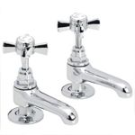 Heritage Dawlish 1/2" Basin Pillar Taps Quarter Turn CD in Chrome TDCC00 (Pair)