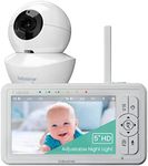 Babysense 5" HD Baby Monitor, Video Baby Monitor with Camera and Audio, Built-in Sound and Light Machine, Remote Pan & Tilt, Long Range, 4X Zoom, Night Vision, 4000mAh Battery, Hack-Proof