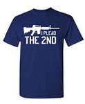 The Goozler - I Plead The 2ND - Mens Cotton T-Shirt, Navy, XXL