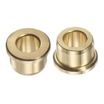 HARFINGTON 2pcs Flanged Sleeve Bearings 3/8" Bore 5/8" OD 1/2" Length 3/4" Flange Wrapped Oilless Bushings Brass Alloy for Transmission Conveyor Systems