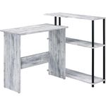 Acme Furniture Ievi Writing Desk, Weathered White and Black