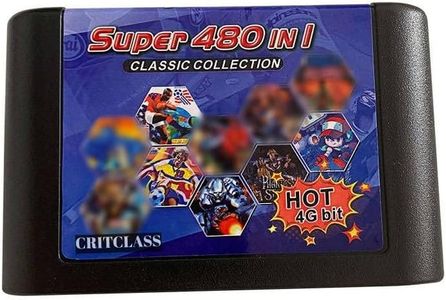 CRITCLASS Super Cartridge 480 in 1 Multi Games Cartridge for Sega Genesis Mega Drive 16Bit Game Consoles