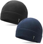 OUTDOOR SHAPING 2 Pack Tactical Fleece Cap Winter Warm Beanie Military Army Watch Cap Gift for Men Women, Black+navy, One size
