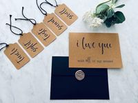 Five 5 Senses Card Set - I love you