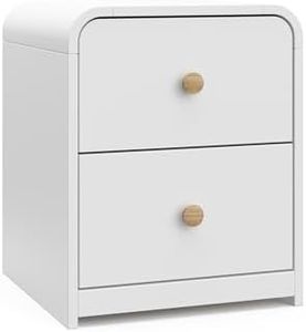 Storkcraft Next Santos 2-Drawer Nightstand (White with Natural) – GREENGUARD Gold Certified, Pre-Installed Drawer Tracks for Easier Assembly, Nightstand Organizer for Kids Bedroom