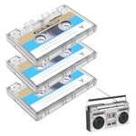 Blank Cassette Tapes 90min,3 Pcs Blank Cassette Tapes for Recording, Blank Tapes for Recording,90 Min Recording Time Cassette Tapes Blank for Car Stereo Systems Or Other Devices