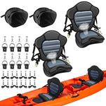 Kayak Seat Thickened Padded Kayak Seat Extra Thick Padded Sit-On-Top Canoe Seat Cushioned - 2 Pack Deluxe Fishing Boat Seat with Fixed D-Ring & Tie Down Pad Eyes and Screws for Kayaks Boats Canoes etc