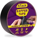 ATack Gaffer Tape Pro, Black, 2-Inches X 30 Yards- Premium Grade and Easy Tear Matte Black Gaff Main Stage Tape for Photographers, Interior Designers and Professionals