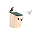 ADEPTNA Wooden Wild Bird Nest Box Bird House for Small Birds Sparrows Blue Tit Great Tits Robin – Ready Assembled