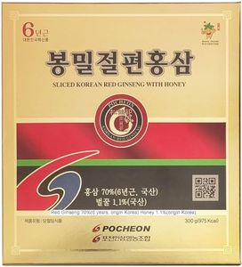 Pocheon 300g(10.6oz) 6Years Sliced Korean Panax Red Ginseng Roots with Honey, Saponin