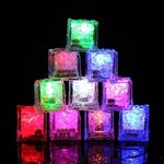 SHOPONIL 3Pcs LED Light Ice Cube for Drinks with Changing Lights, Ice Shape Cube Waterproof Reusable Glowing Flashing Ice Cube for Party Wedding Bars Décor Light for Christmas Party Wedding