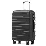 COOLIFE Hard Shell Suitcase with TSA Lock and 4 Spinner Wheels Lightweight Durable (Grey, M(67cm 60L))
