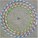 RAYM STORESS 3x Glitter Hula Hoops - Weight Loss Games Fitness Weighted Activity Exercise Hoop for Unisex Kids & Adults - Dance Training Rings & Gymnastics Equipment - Small, Medium, Large