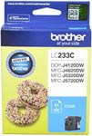 Brother Genuine LC233C Ink Cartridge, Cyan, Page Yield Up to 550 Pages, (LC-233C) for Use with: DCP-J4120DW, MFC-J4620DW, MFC-J5320DW, MFC-J5720DW