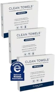 Clean Skin Club Clean Towels XL®, Travel Packs 100% USDA Biobased Disposable Face Towel, Eczema Association Accepted,Dry Wipes, TSA-Approved Travel Essential,10 ct per pack, 3 Packs, 30 Ct Total