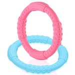 Baby Teething Toys Set, Seeway Teething Rings Chew Bracelet for Babies from 3+ Months Old, Cooling and Soothing Teether Bracelet（2 Pack）