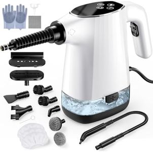 Handheld Steam Cleaner, Portable Steamer for Cleaning with 18PCS Accessories, 12s Fast Heating, Pressurized Steam Cleaner for Home, Kitchen, Bathroom, Car Detailing, Window, and Clothes, White
