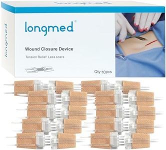 Longmed Emergency Wound Closures - 10 Pcs Zipper Wound Closure Device Painless Stitch Sutures Laceration Repair Without Stitches Adhesive Bandages for First Aid Wound Care(Factory Direct Sale)