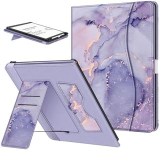 Fintie Stand Case for 11" Kindle Scribe 2025 (3rd Generation) and Kindle Scribe Colorsoft (1st Generation), PU Leather Foldable Stand Cover Auto Sleep/Wake w/Card Slot and Pen Holder, Lilac Marble