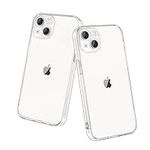 2 Pack for iPhone 13 Case, Anti-Yellowing Transparent Shockproof Protective Bumpers Phone Cases for iPhone 13 (Clear/Clear)