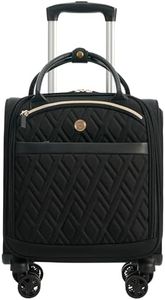 Verage 18x14x8in Spinner Underseat Carry-On Luggage -Airplane Personal Item Bag, USB A&C Charging Port, Padded Laptop Pocket & Wet/Dry Compartments for Women, Classic Black