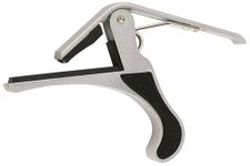 Juârez JRZ250 One Handed Trigger Guitar Metal Capo Quick Change for Ukulele, Electric and Acoustic Guitars, Silver