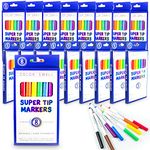 Color Swell Super Tip Washable Markers Bulk Pack Of 18 Boxes Of 8 Vibrant Colors (144 Total) Perfect For Kids, Parties, Classrooms