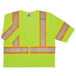 GloWear 8330Z ANSI Class 3 Two-Tone High Visibility Lime Safety Vest with Sleeves, 2X/3XL