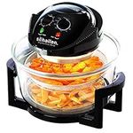 Schallen Black and Glass Air Fryer 17L 2 in 1 Deluxe Deep Fat Free Frying Low Running Cost Healthy Eating No Oil Halogen Cooker Machine with All Accessories Included (Glass 17L Air Fryer)