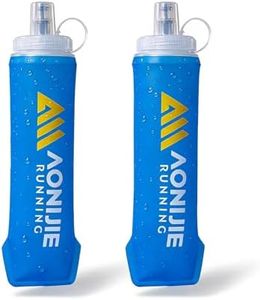 AONIJIE 500ml/2Pcs Soft Flask Collapsible Water Bottle for Running, Wide Mouth for Ice, BPA-Free Flexible Running Water Bottle Fits Hydration Vests, Foldable & Lightweight