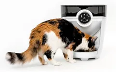 Feeder-Robot by Whisker, White with Smoke-Grey Hopper; Smart, Automatic Pet Feeder, Feed Your Cat or Dog from Anywhere, Designed & Assembled in USA