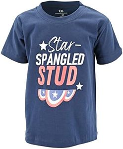Unique Baby Boys 4th of July Shirt Kids Patriotic Shirt for Fourth of July (7Y, Spangled Stud)