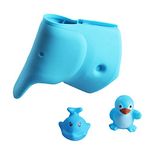 Bath Spout Cover - Bathtub Faucet Cover for Kid - Bath Tub Faucet Extender Protector For Baby - Silicone Soft Spout Cover Baby Blue Elephant - Child Bathroom Cute Accessories