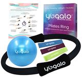 Pilates Toning Ring, Exercise Fitness Circle, Dual Grip, 14 Inch by Yogalo Pilates Series for Toning, Sculpting, Strength and Flexibility Offering a Full Body Workout .(Black)