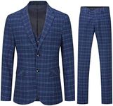 Mens 3 Piece Slim Fit Checked Suit 