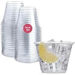 50 Clear Plastic Cups | 9 oz Plastic Cups | Disposable Cups | PET Clear Cups | Plastic Wine Glasses | Clear Plastic Party Cups