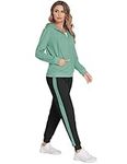Parabler Sportswear Jogging Suit Women's Sport Clothing Two Piece Leisure-Suit Fitness Zip Hoodie Green XL