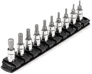 TEKTON 1/4 in Drive Hex Bit Socket Set, 10-Piece (5/64-5/16 in) with Rail | SHB90105