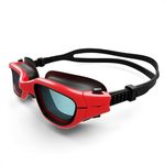 AqtivAqua Kids Swim Goggles Swimming Goggles for Kids Youth Childrens Boys Girls MINI-DXC (Red&black, Transparent lenses)