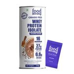 Foodstrong Whey Protein Islolate, 100% Hormone free Grass-fed Whey, 27g Protein & 6.6g BCAA, Shape Shake Chocolate Flavour, With Turmeric & Digestive Enzymes, No Added Sugar, 16 sachets, 528g