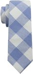 Mantieqingway Mens Skinny Ties,2.56" Cotton Neckties Striped Plaid Ties for Groom Groomsmen Wedding Party Christmas (Plaid Sky Blue White)