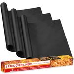 Non-stick Oven Liner, 3 Pack for Protecting Bottom of Oven/Gas Stove, Reusable, BPA and PFOA Free, 15.75 "x23"