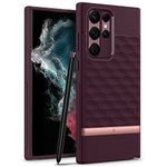 Caseology Parallax Protective Case Compatible with Samsung Galaxy S22 Ultra Case 5G (2022) - Burgundy